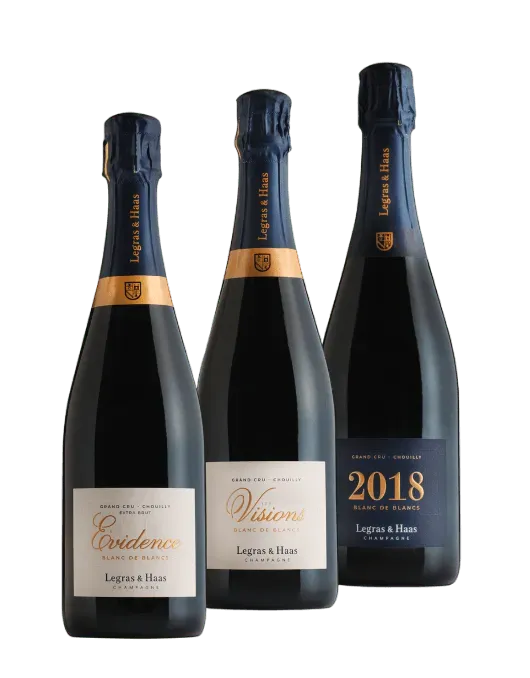 Legras & Haas Coffret Blanc de Blancs champagne gaveeske 3 flasker