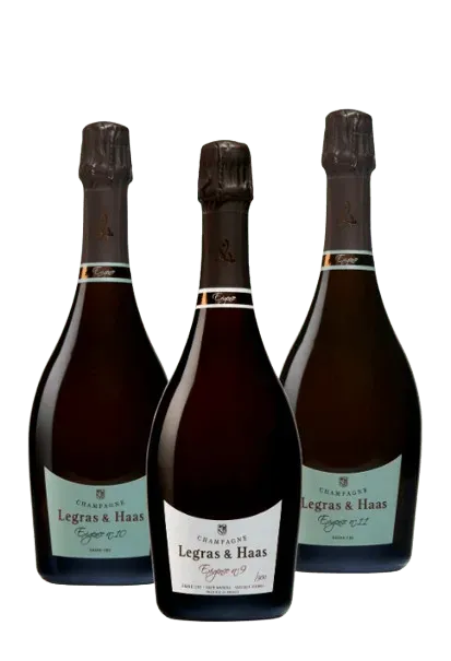 Legras & Haas Exigence Trilogie champagne gaveeske 3 flasker