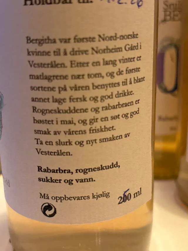 Norheim Snille Bergitha rabarbravin 0,25 l
